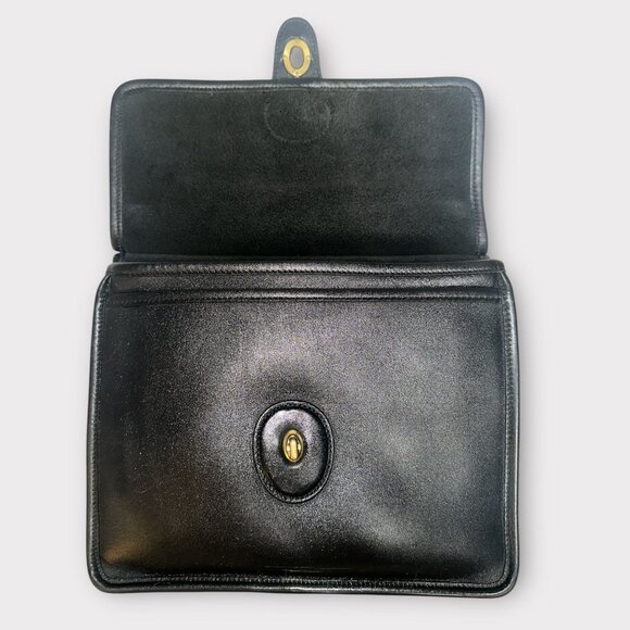 VTG Coach Willis Bag 9927 Black Leather Brass Turnlock Satchel 1994 Costa Rica - Picture 8 of 11